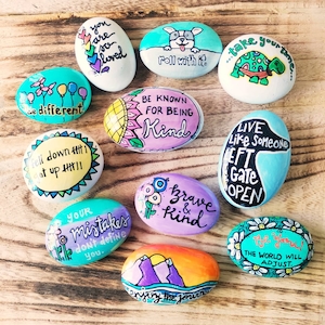 Painted Inspirational Positive Rocks, Painted Rocks, Motivational Gifts, Inspirational Quotes, Kindness Rocks, Happy Rocks, Good Advice Rock