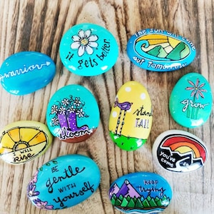 Inspirational Rocks, Painted Rocks, Motivational Gifts, Inspirational Quotes, Motivational Quotes, Kindness Rocks, Rock Art, Happy Rocks