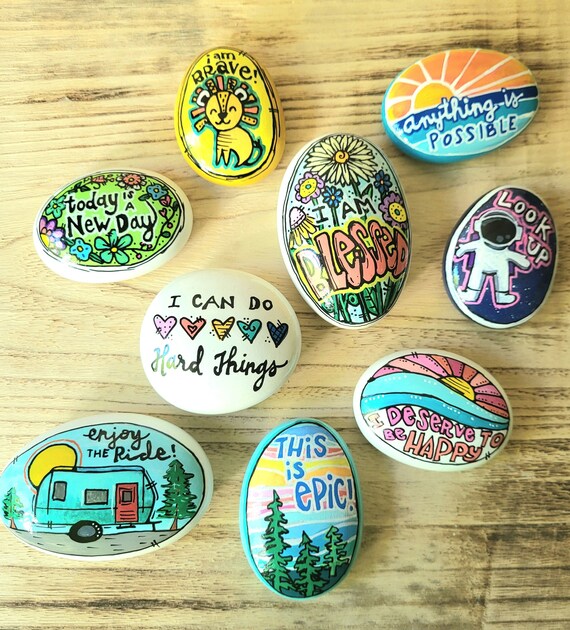 Hand-Painted Affirmation Rocks: Inspirational Art, Kindness Rocks