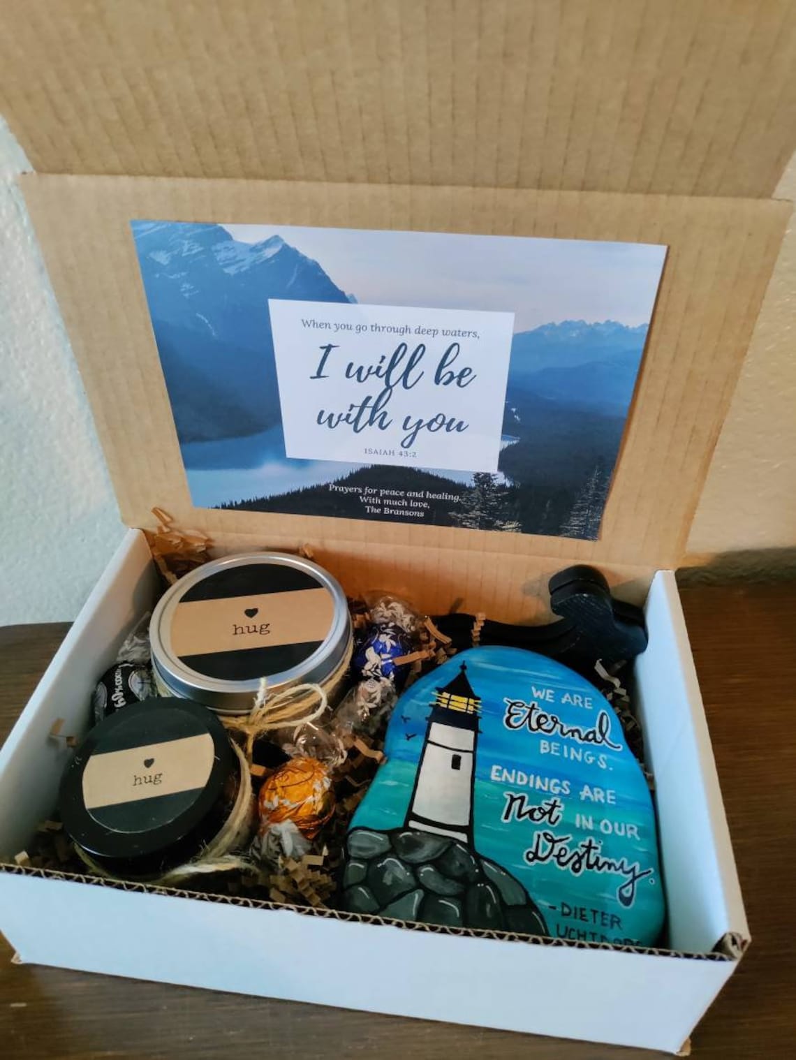Painted Rock Bereavement Gift Box FaithBased Sympathy