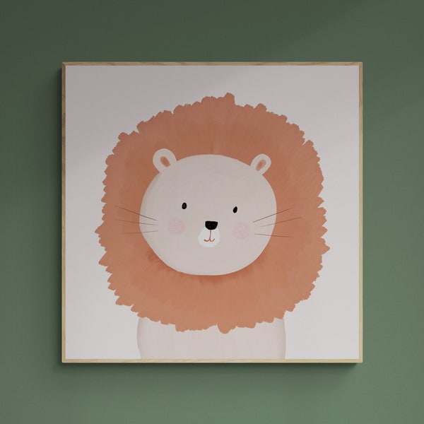 Wall Art Print,  Kids Art Prints, Fun Art Print, Colorful Poster: “Little Lion” - Featuring a portrait of a lion cub