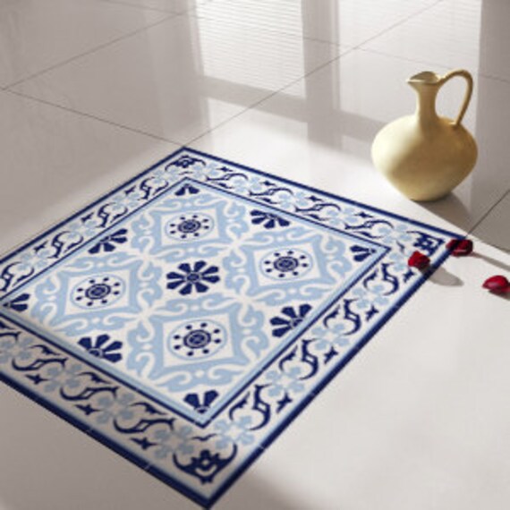 Traditional Tiles Floor Vinyl Tile Stickers