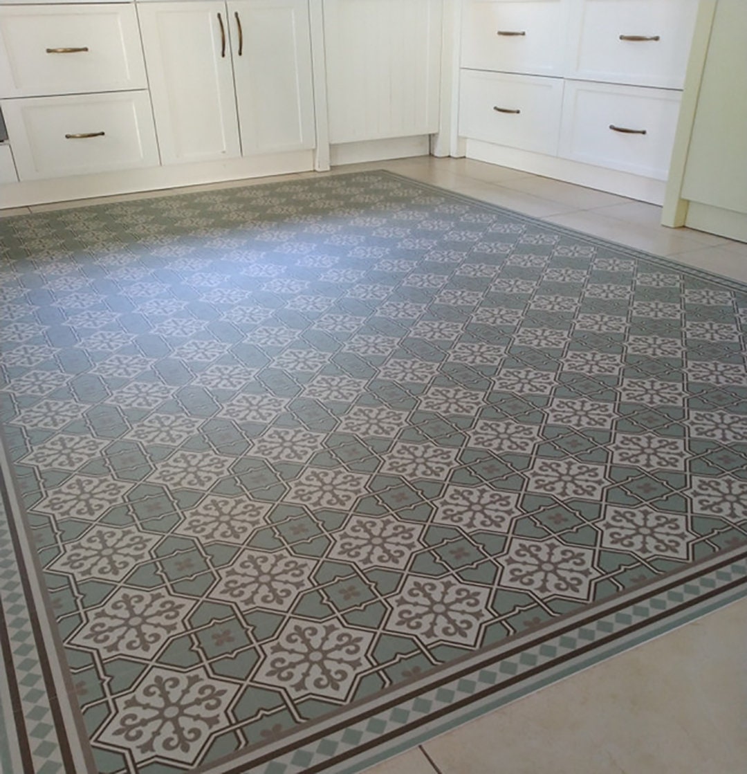 Modern Kitchen Floor Accessory, Non Absorbent Vinyl, Vinyl Kitchen Mat ...