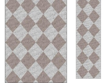 Powder pink diamonds , Vinyl Kitchen Mat, Modern Kitchen Floor Accessory, Non Absorbent Vinyl,  Modern PVC Floor Runner ,Custom order