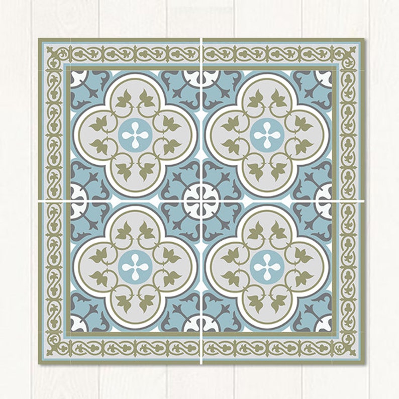 Tile Decal Rug Floor Tile Decals/stickers, Vinyl Decals, Vinyl Floor, Self Adhesive ...