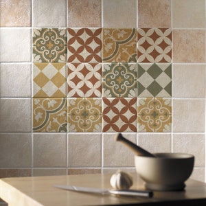 Mix Tile Decals  Kitchen/Bathroom tiles vinyl floor tiles taracota stayle  - design 315