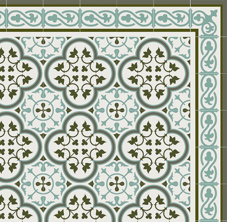 runner #170 Azure Gray Vinyl mat maroccan design easy to clean livingroom decor kitchen mat Oriental\u00a0tiles d\u00e9cor