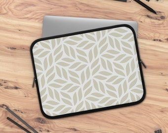 Leaves Laptop Sleeve, Pattern Designed laptop carrier,  Laptop bag, padded cover for laptop,  Laptop pouch , Circles lines #331
