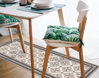 Non Absorbent Vinyl floor mat , Vinyl Kitchen Mat, PVC Kitchen Mat, Modern Linoleum Rug, PVC Runner, Modern Kitchen Floor Accessory #612