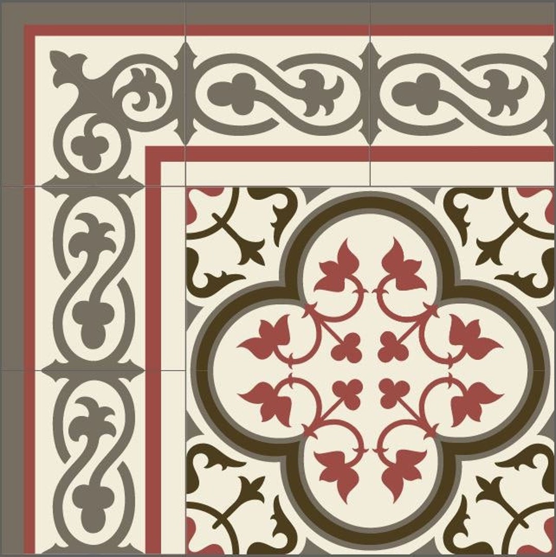 PVC Vinyl Mat, Oriental tiles Pattern, Decorative Linoleum Rug, Custom ...