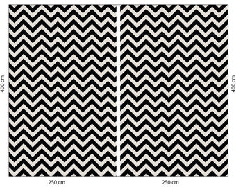 Custom Order Zigzag vinyl mat tiles  Black & Beige Vinyl mat, Geometric design, Kitchen mat, geometric rug, 400x500 cm  #137
