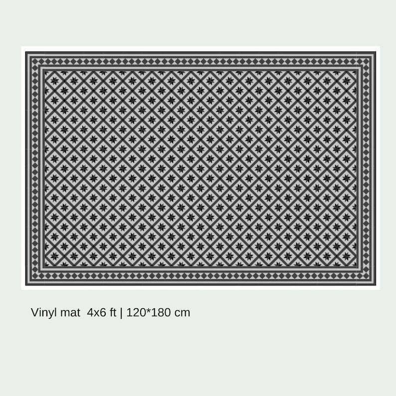 Vinyl Kitchen Mat, Modern Kitchen Floor Accessory, Non Absorbent Vinyl ...