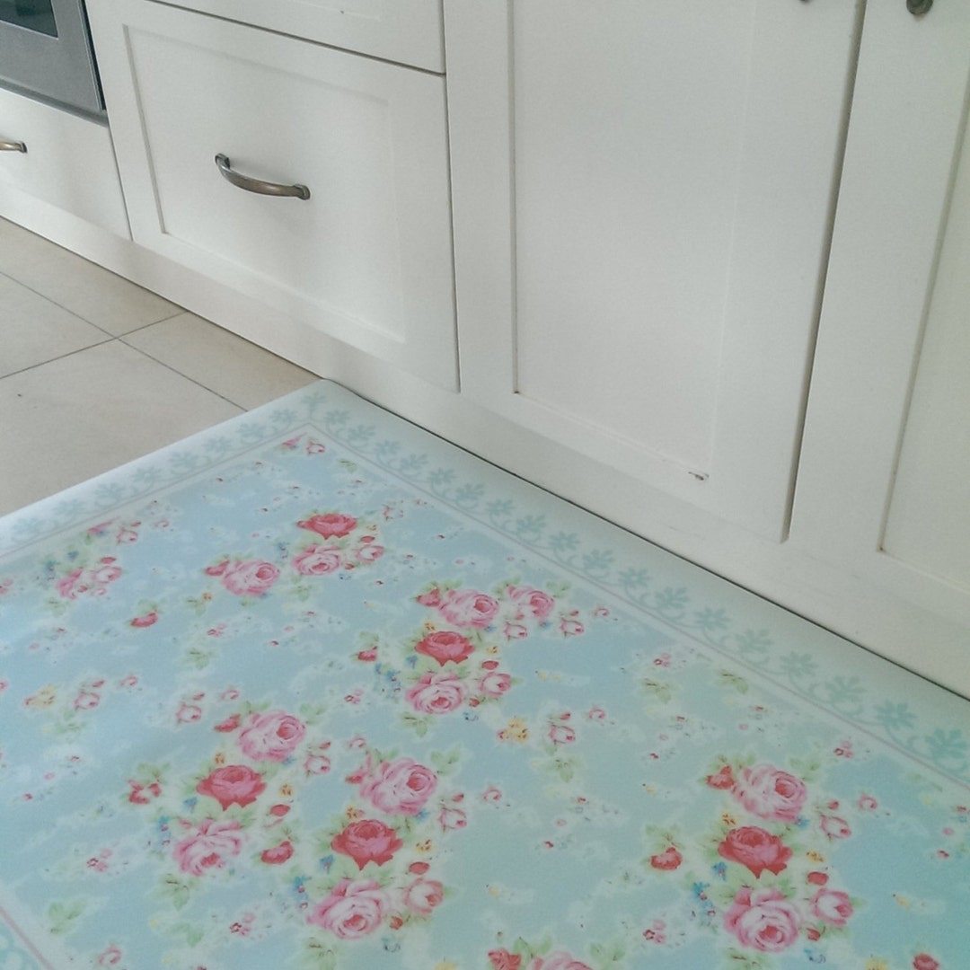 Free Shipping Flowers Pattern Decorative PVC Vinyl Mat Linoleum Rug ...