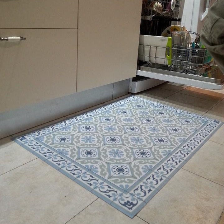 Vinyl keukenmat | Niet-absorberende PVC-vinyl keukenmat | Modern linoleumtapijt voor de keuken PVC-mat voor de keuken