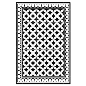 Rome Black & White Vinyl mat, Moroccan design, area mat, Orientalrunner, Kitchen mat, easy to clean, custom size waterproof 132 image 3