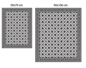 Custom order Gray Vinyl mat, Oriental geometric design, Kitchen mat, Livingroom decor, bathroom mat ,easy to clean, 2 sizes  #610