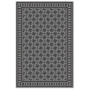 Black & Gray PVC vinyl mat , geometric design, Kitchen mat, livingroom decor, bathroom mat ,easy to clean, custom size 611 image 1