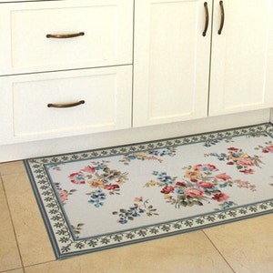 ENVÍO GRATIS Alfombra de linóleo decorativa de vinilo PVC con estampado de flores - rosas 01
