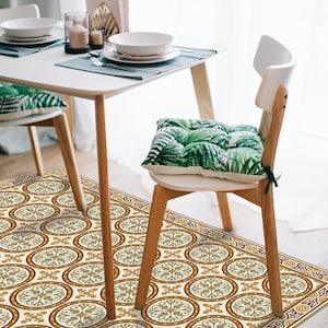 Linoleum Kitchen Rug, Vinyl Kitchen Mat, Non Absorbent Vinyl, PVC Kitchen Mat, PVC Floor Runner, Modern Kitchen Floor Accessory #811