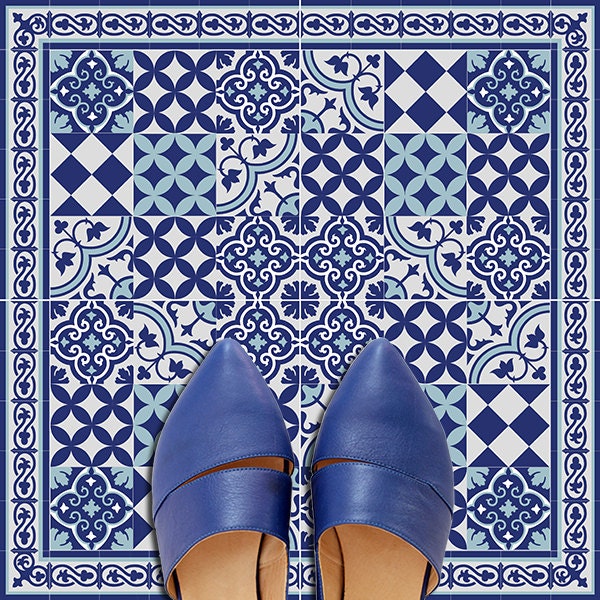 Traditional Tiles - Floor Tiles - Floor Vinyl - Tile Stickers - Tile Decals - bathroom tile decal - kitchen tile decal - 309