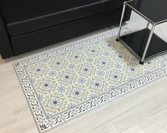 20% SALE Vinyl floor mat, Oriental Moroccan design, living room decor,bathroom mat, waterproof, easy to clean, 80x60 cm | 2.6x1.9 ft #212