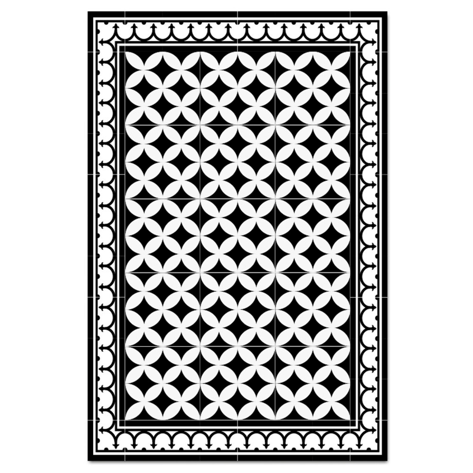 Rome Black & White Kitchen Mat Nordic Mat Design Livingroom Etsy
