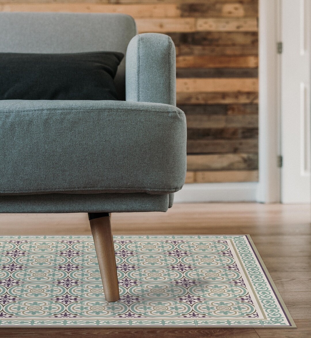 Decorative Linoleum Living Room Rug, Vinyl Living Room Floor Mat ...