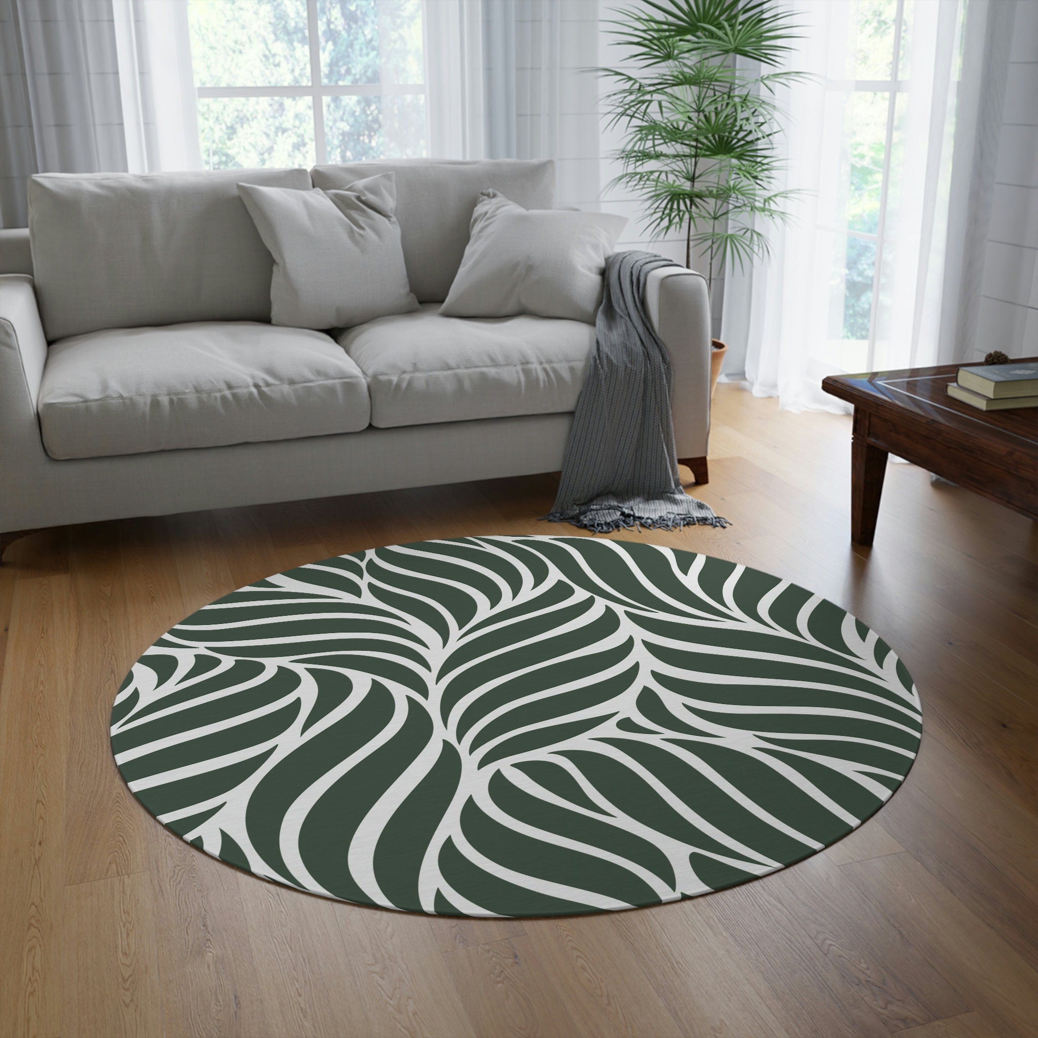 Tappeto decorativo antiscivolo, Tappeto rotondo verde, tappeto camera da letto morbido, tappeto zona morbida, tappetino decorativo antiscivolo, tappet