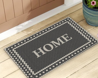 Premium Rubber Doormat , Family Door Mat, Personalized Custom Doormat, Front Door Diamond Pattern Doormat,Entryway Decor, Housewarming #20
