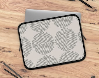 Designed laptop carrier, Laptop Sleeve, Circle Pattern Laptop bag, padded cover for laptop,  Laptop pouch , Circles lines #121