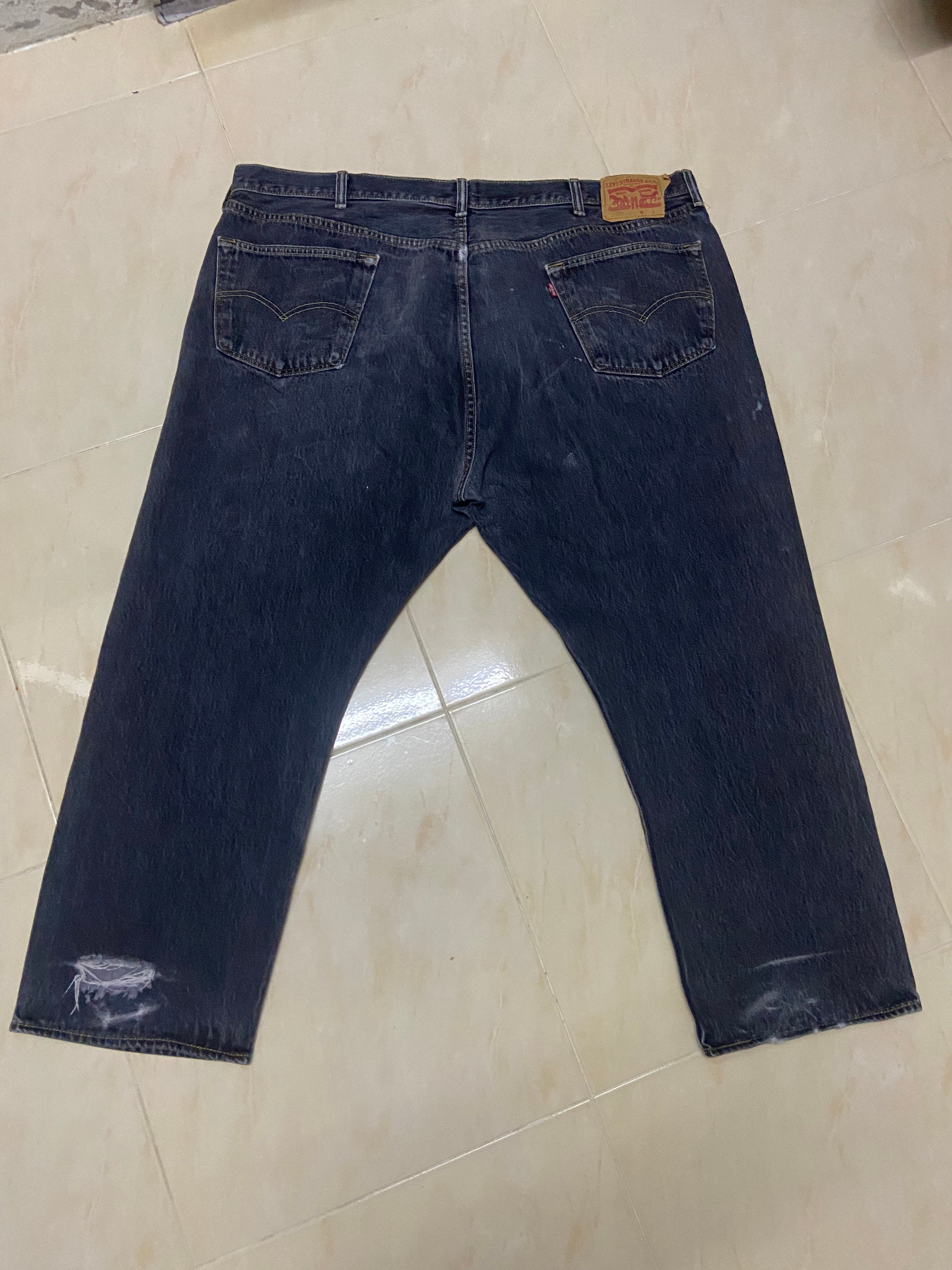 Vintage 501 Levis Denim Jeans Black Big 