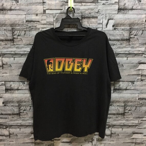 Vintage Obey T Shirt Spellout the God 