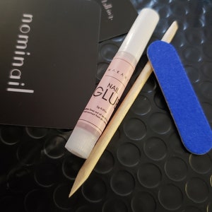 application kit || tools for press-ons || 2g tube nail glue, nail file, cuticle stick