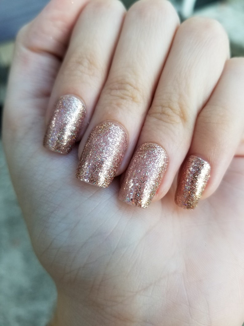 Champagne Glitter Nails Set di 20 unghie finte unghie | Etsy