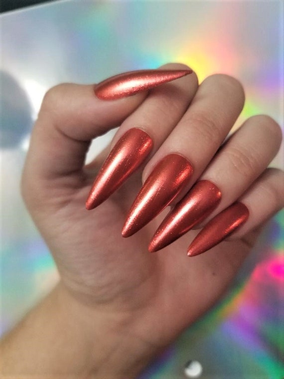 Pumpkin Spice Nails Set van 20 druk op nagels | Etsy
