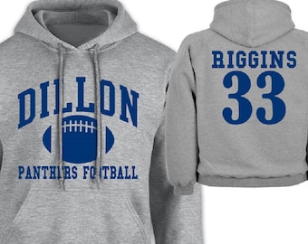 Dillon Panthers Friday Night Lights Riggins Hoodie Unisex Sport Grey Back and Front Print Jumper FNL Hoody Pullover Highschool Football Etsy