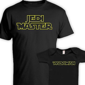 Master and Padawan Father Son Matching Shirts Father and Daughter Gift Daddy and Baby Shirt Matching Family Outfits Shirt Baby Bodysuit