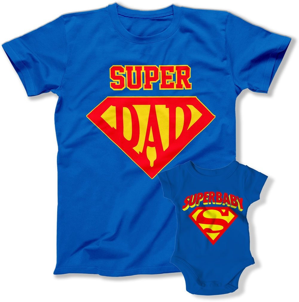 Super Dad and Baby Father Son Shirts 