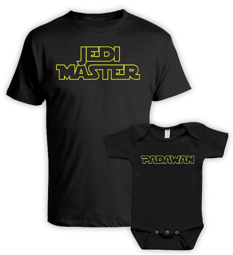 Master and Padawan Father Son Matching Shirts Father and Daughter Gift Daddy and Baby Shirt Matching Family Outfits Shirt Baby Bodysuit 