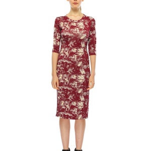 Bodycon dress - red tie dye print