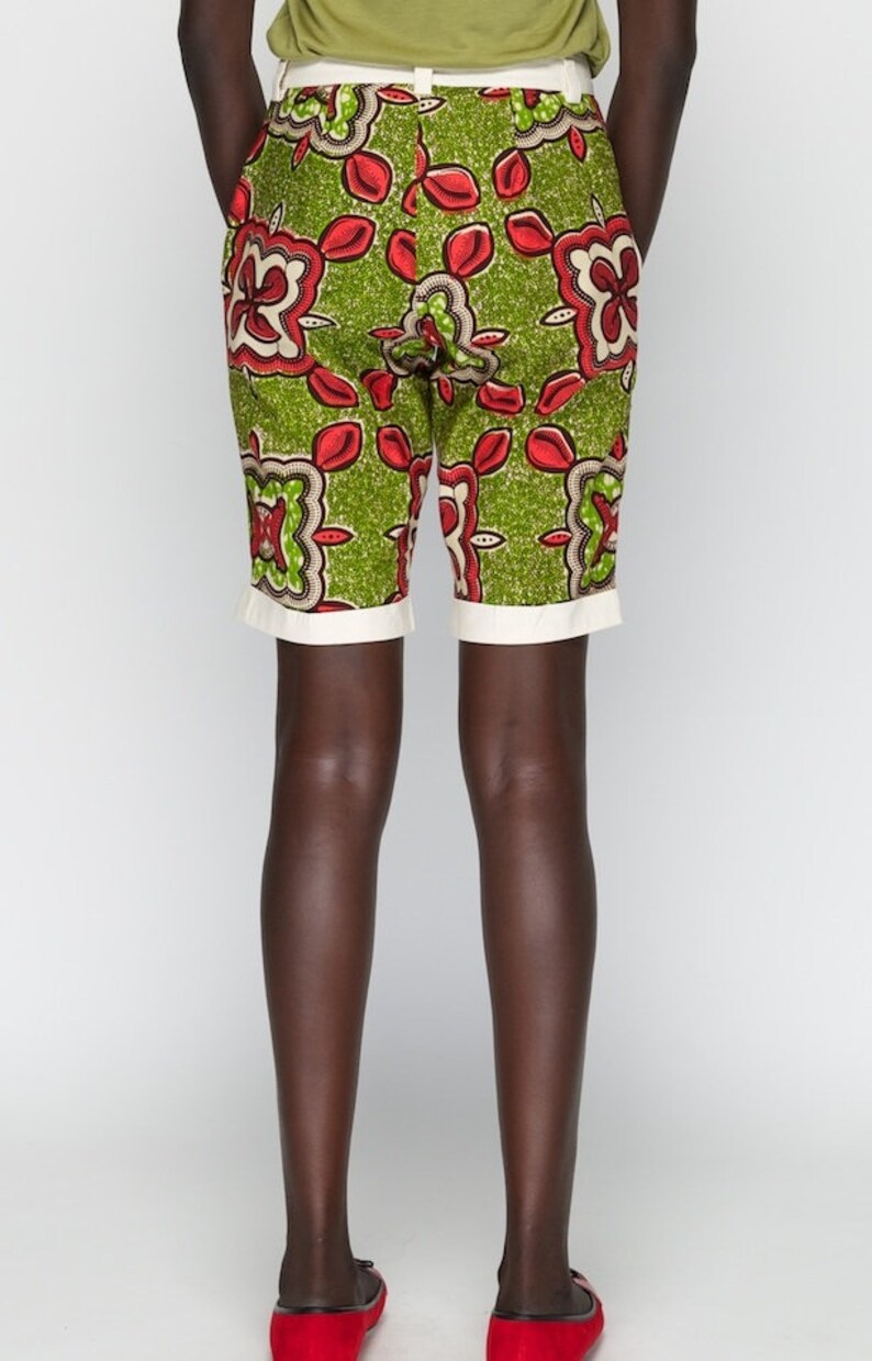 Green Star print Tora Long Shorts