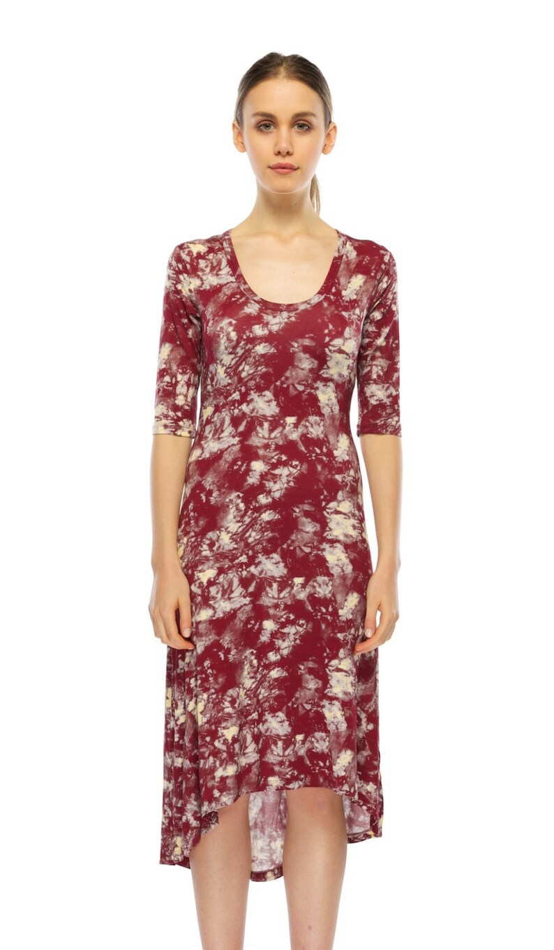 Flared out jersey dress red tie dye image 1