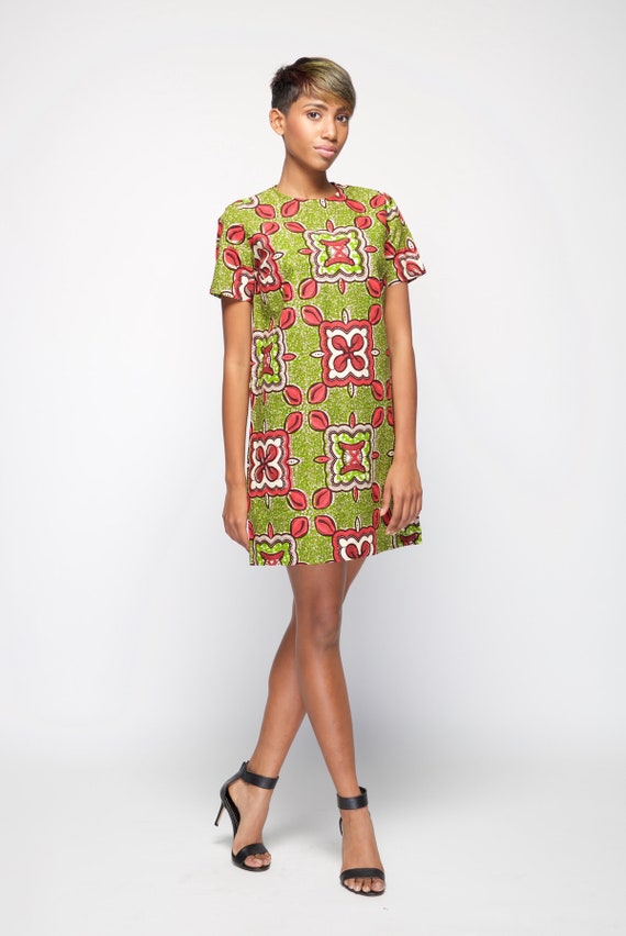 Robe droite imprim wax Lara Etsy France