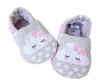 Baby gray cotton cloud kawaii slippers