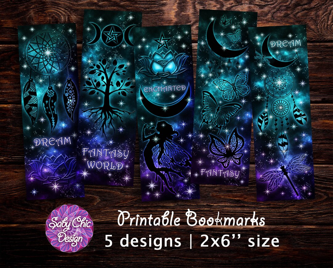 Printable Fantasy Bookmark Set Digital Download Book Accessories ...