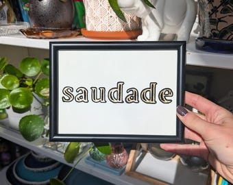 Handmade gilded frame Saudade | Personalized hand-painted gold leaf picture frame | Bespoke wall art and gifts