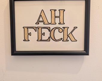 Ręcznie robiona złocona rama. O rany! | Spersonalizowana, ręcznie malowana rama ze złotymi liśćmi. | Indywidualne dekoracje ścienne i prezenty.