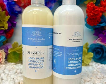 100% Pure Morocco Argan Oil Shampoo and Conditioner Sets, All Natural, Non-GMO Vegan ingredients
