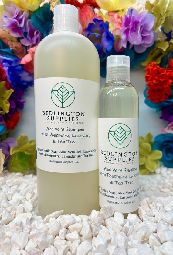 Aloe Shampoo with Tea Tree, Rosemary, and Lavender Essential Oils - All  Natural, Vegan, Non-GMO