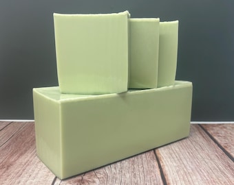 French Green Zeolite Clay Soap with Mint, Tea Tree and Lemongrass Essential Oils, Bar and Loaf Options Available